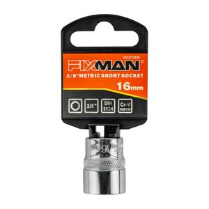 FIXMAN 3/8 Inch Drive Metric Short Socket 16mm